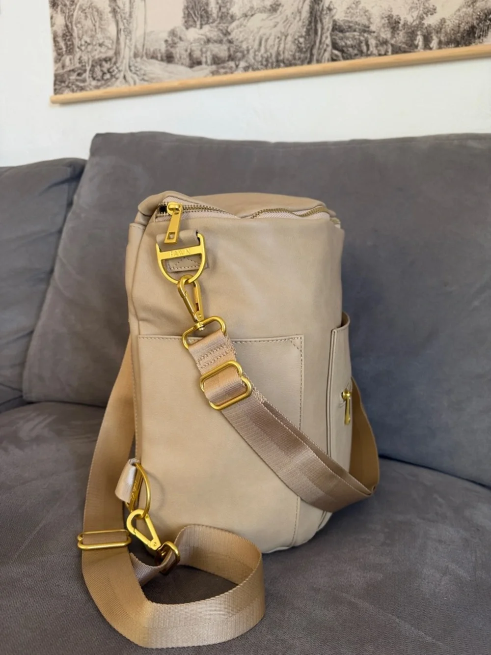 Fawn Design “The Original Diaper Bag” in Beige